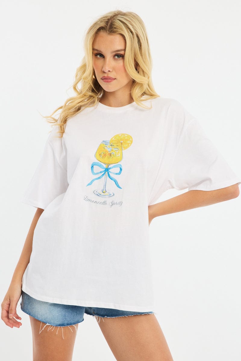 White Graphic T-Shirt Short Sleeve