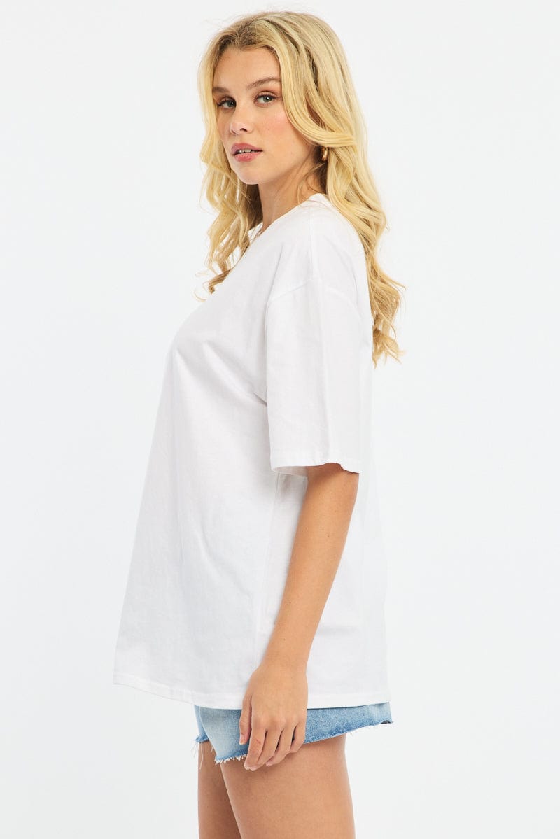 White Graphic T-Shirt Short Sleeve