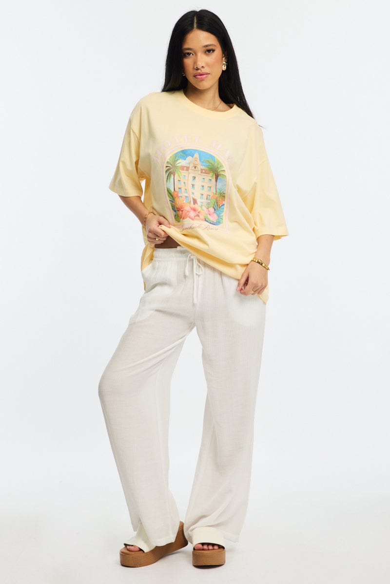Yellow Graphic T-Shirt Short Sleeve