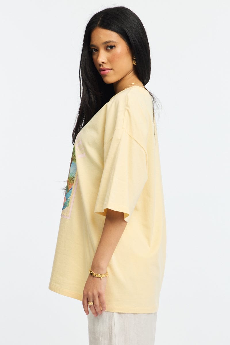 Yellow Graphic T-Shirt Short Sleeve