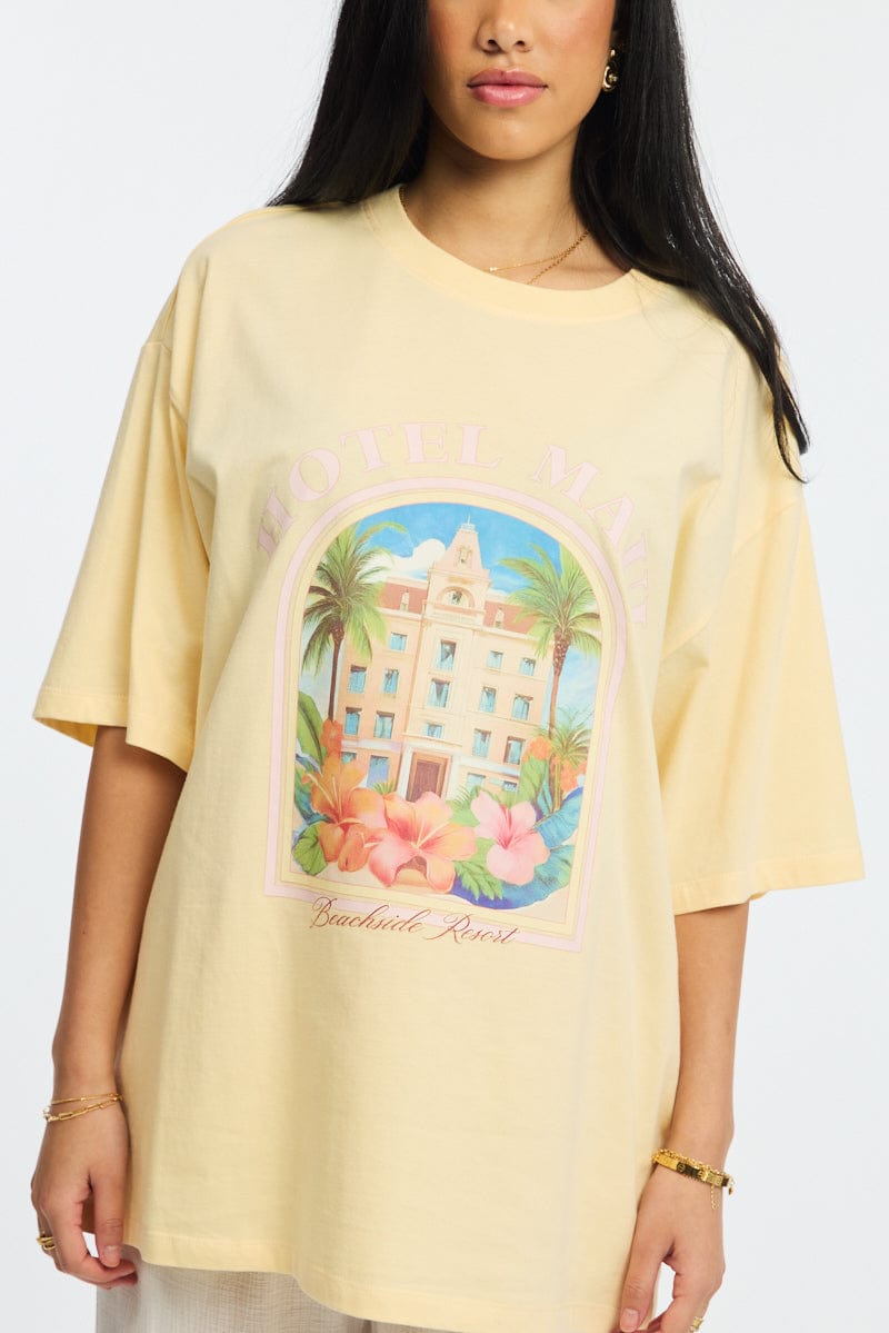 Yellow Graphic T-Shirt Short Sleeve