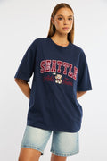 Blue Graphic T-Shirt Short Sleeve