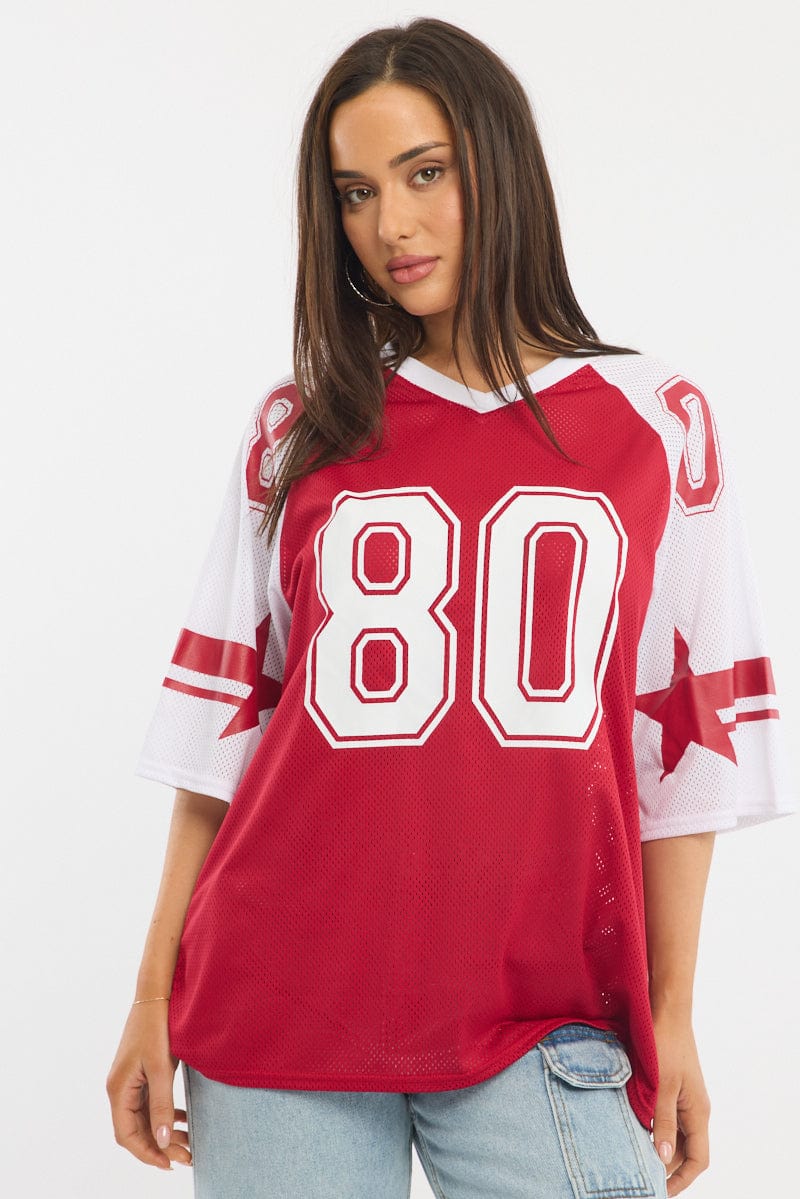 Red Sport T-Shirt Short Sleeve