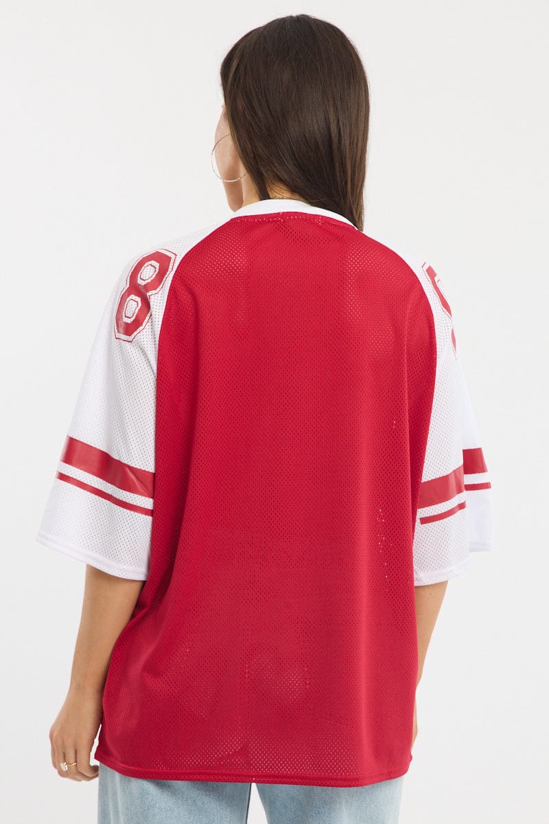 Red Sport T-Shirt Short Sleeve