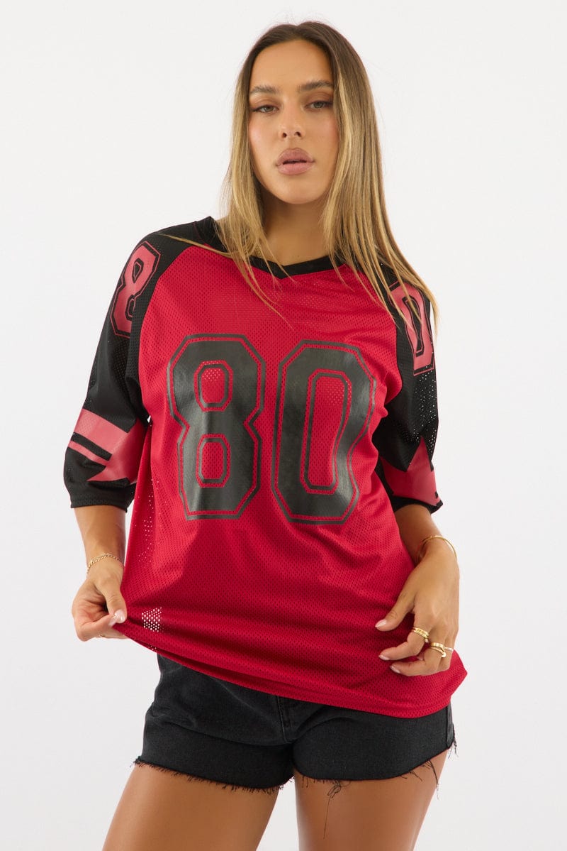 Red Sport T-Shirt Short Sleeve
