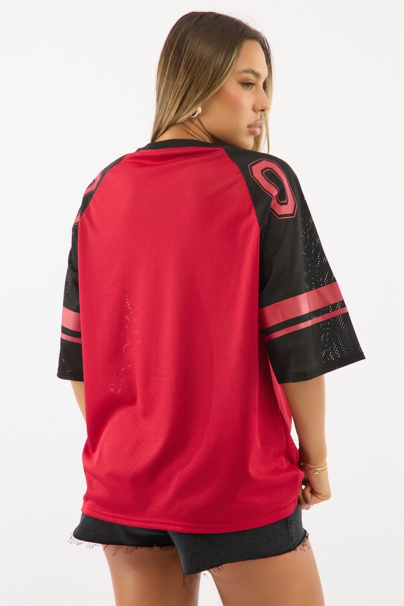 Red Sport T-Shirt Short Sleeve