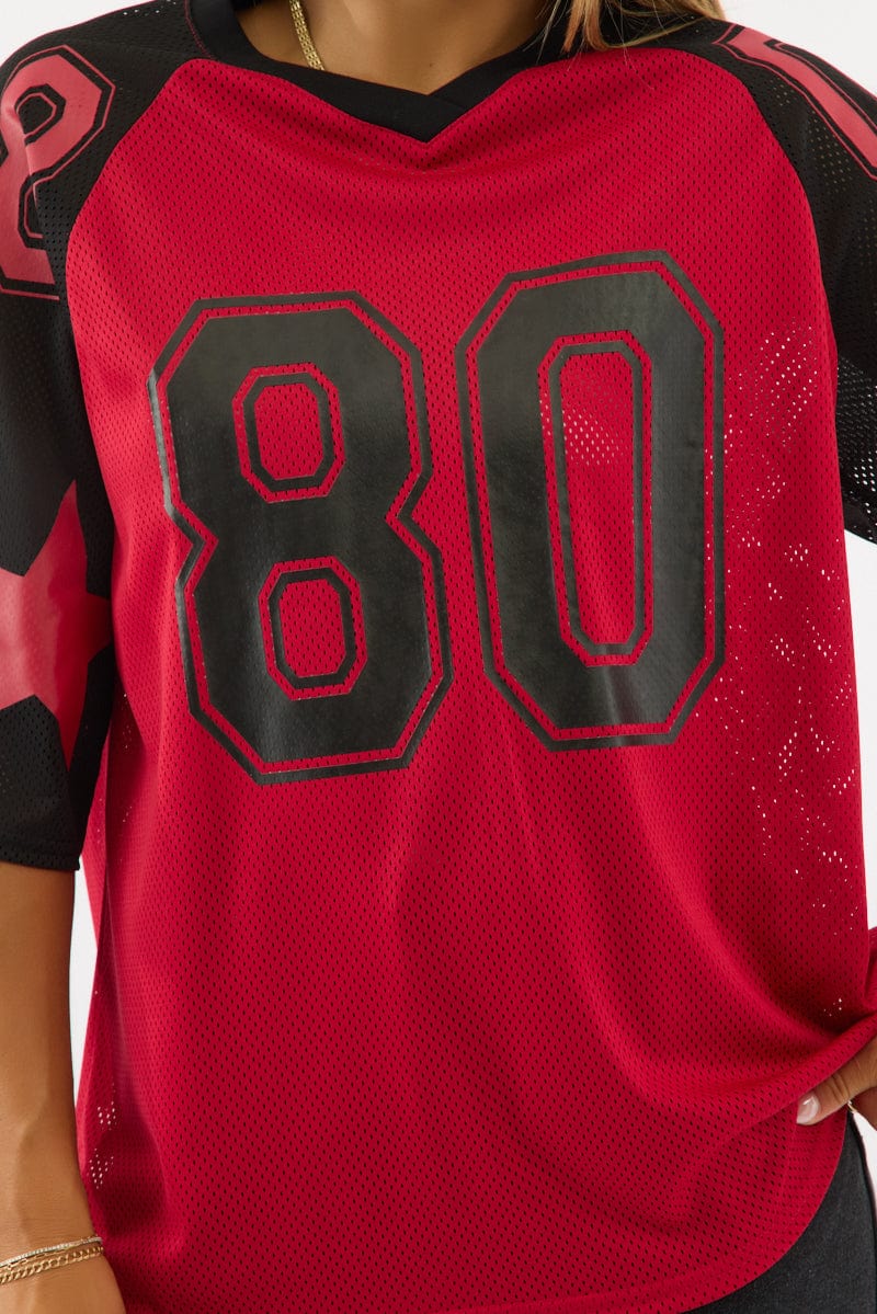 Red Sport T-Shirt Short Sleeve