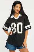 Black Sport T-Shirt Collar Short Sleeve