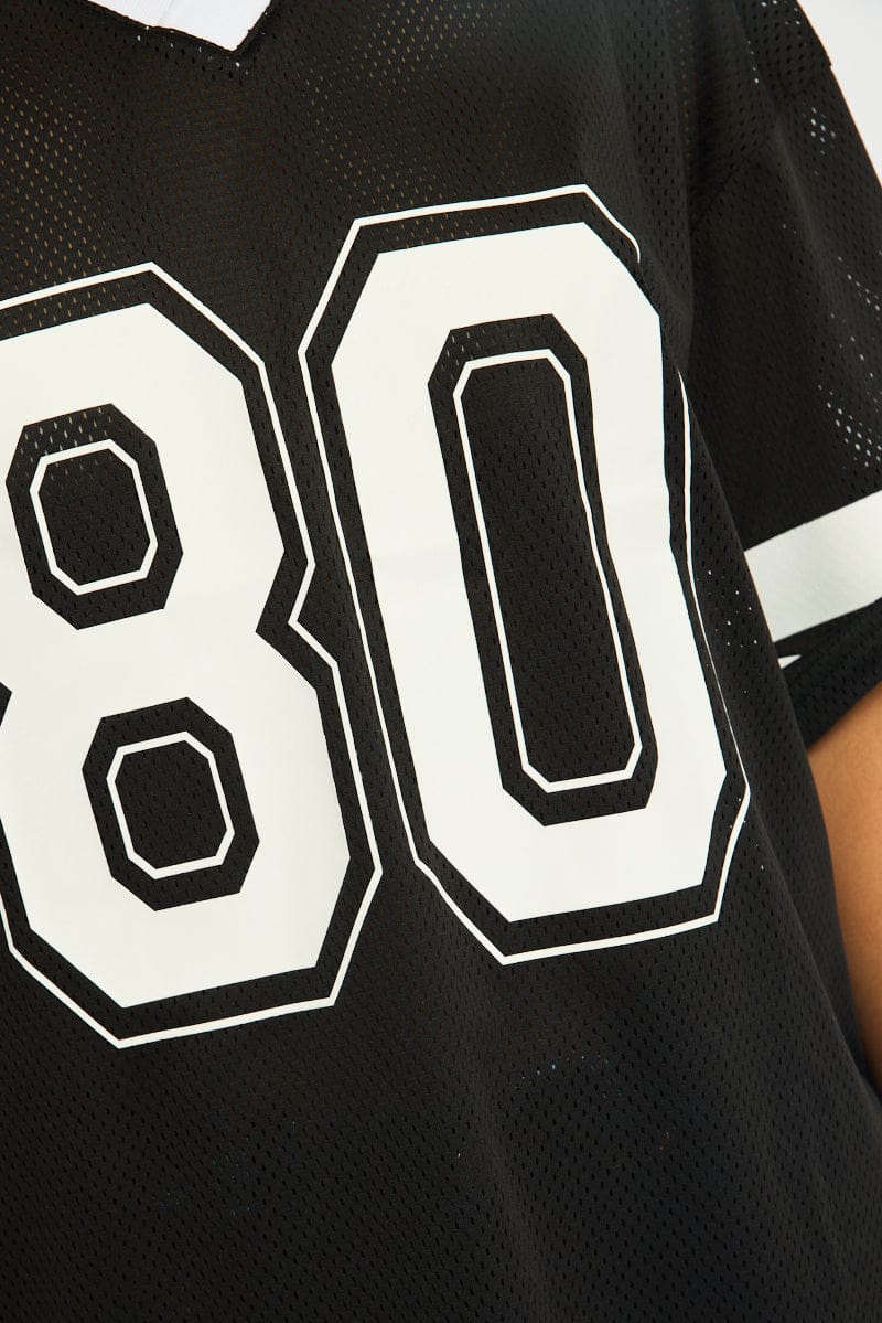 Black Sport T-Shirt Collar Short Sleeve
