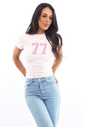 Pink Graphic T-Shirt Short Sleeve