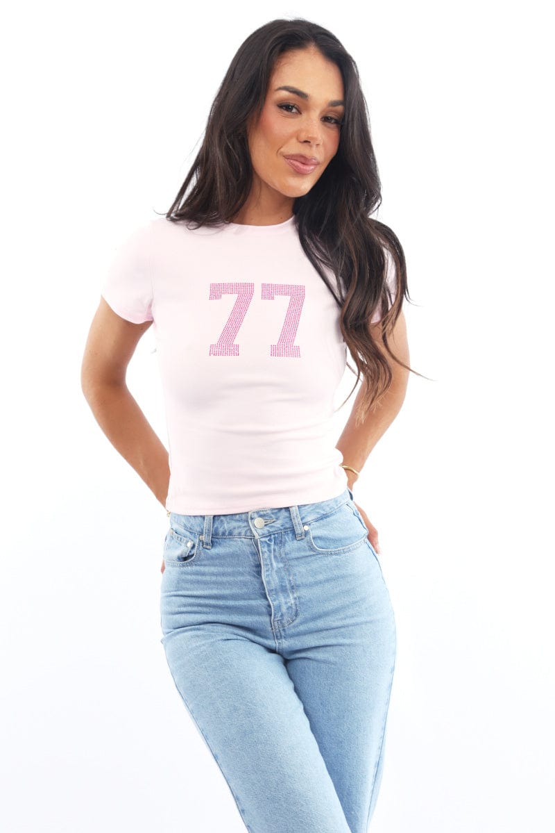 Pink Graphic T-Shirt Short Sleeve