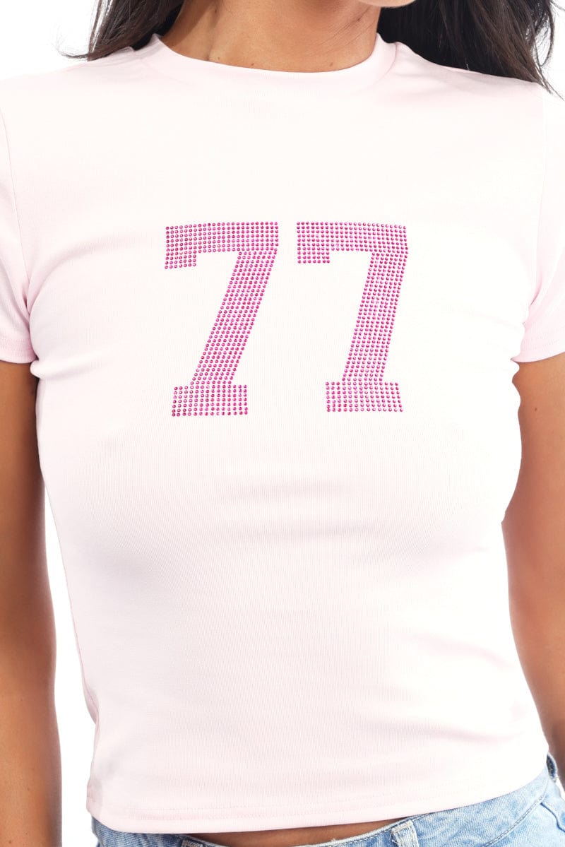 Pink Graphic T-Shirt Short Sleeve