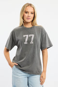 Grey Graphic T-Shirt Short Sleeve
