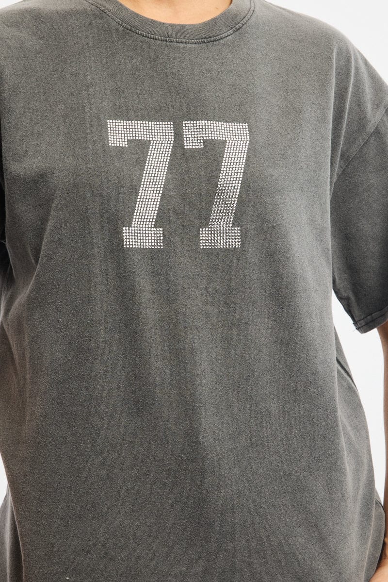 Grey Graphic T-Shirt Short Sleeve