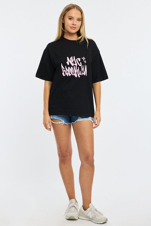 Black Graphic T-Shirt Short Sleeve