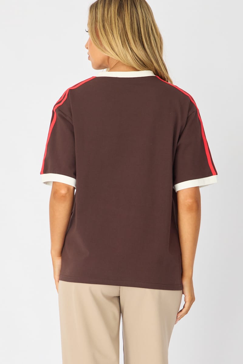 Brown Graphic T-Shirt Short Sleeve