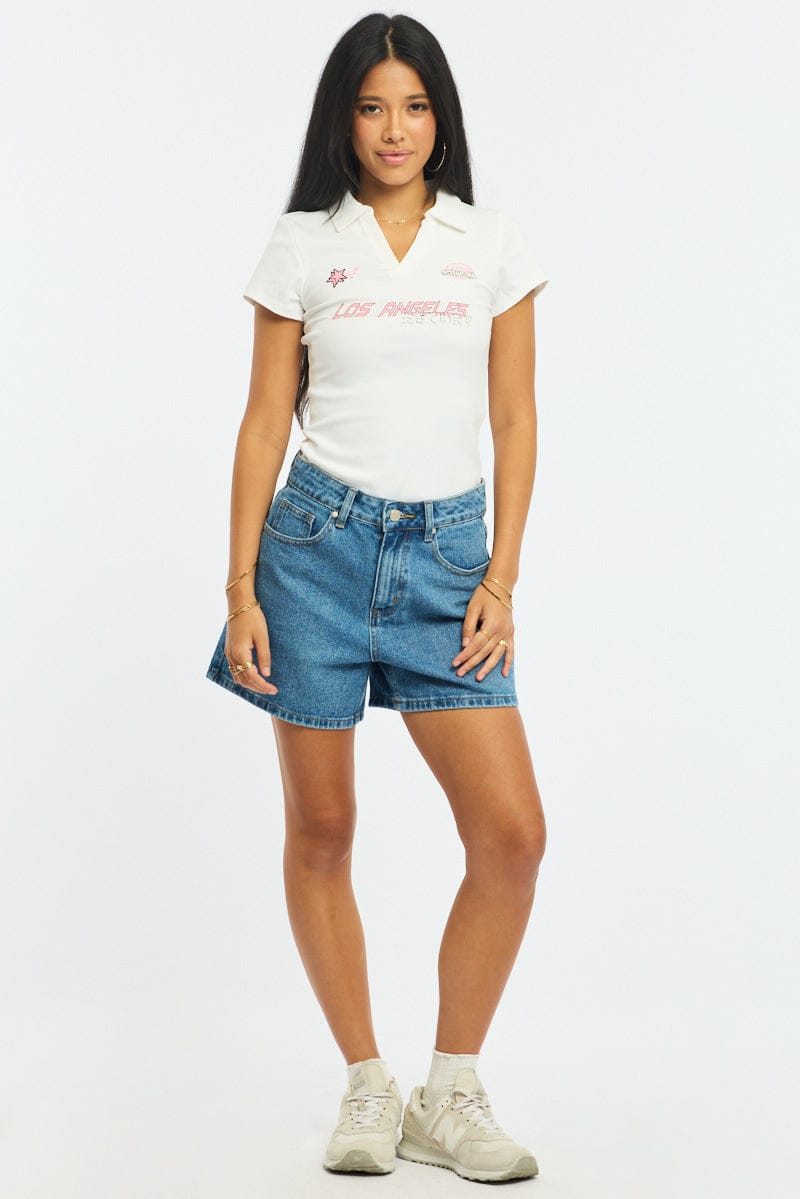White Graphic T-Shirt Short Sleeve