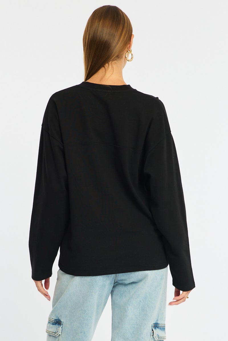 Black V-Neck Sweater Long Sleeve