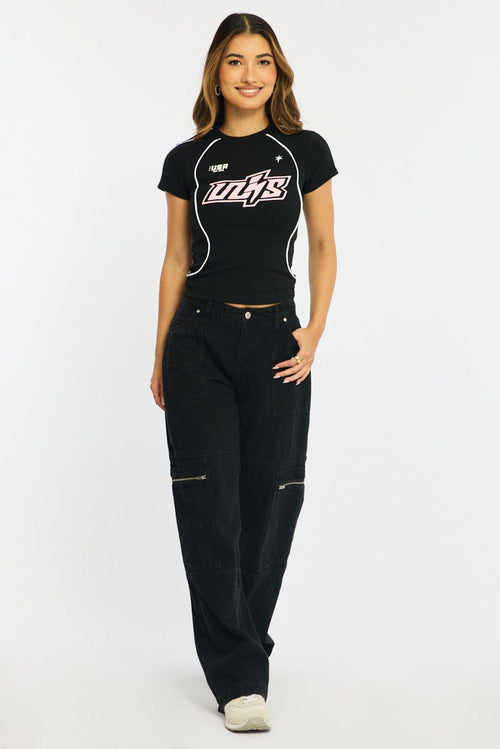 Black Graphic T-Shirt Short Sleeve