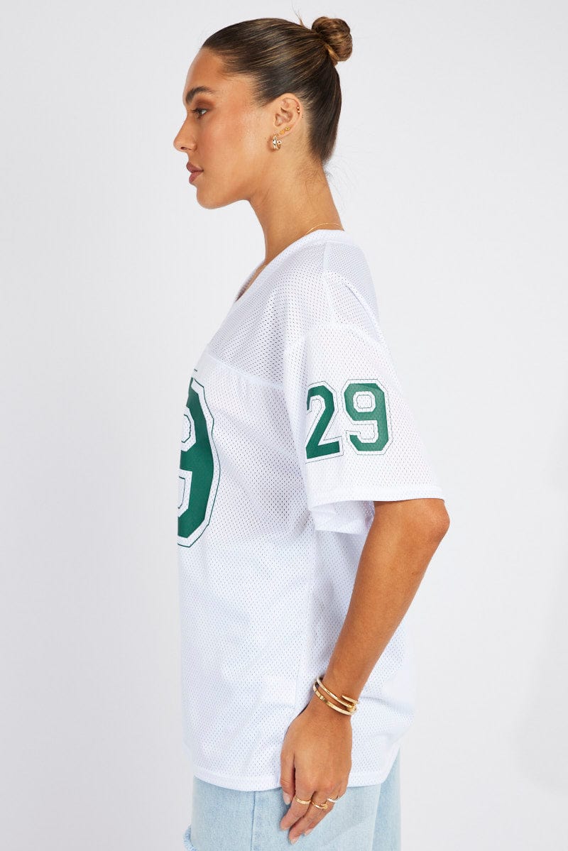 White Sports T-Shirt Short Sleeve
