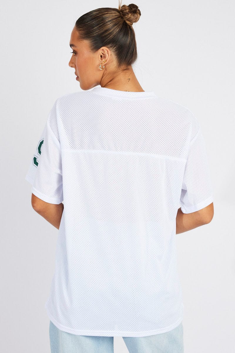 White Sports T-Shirt Short Sleeve