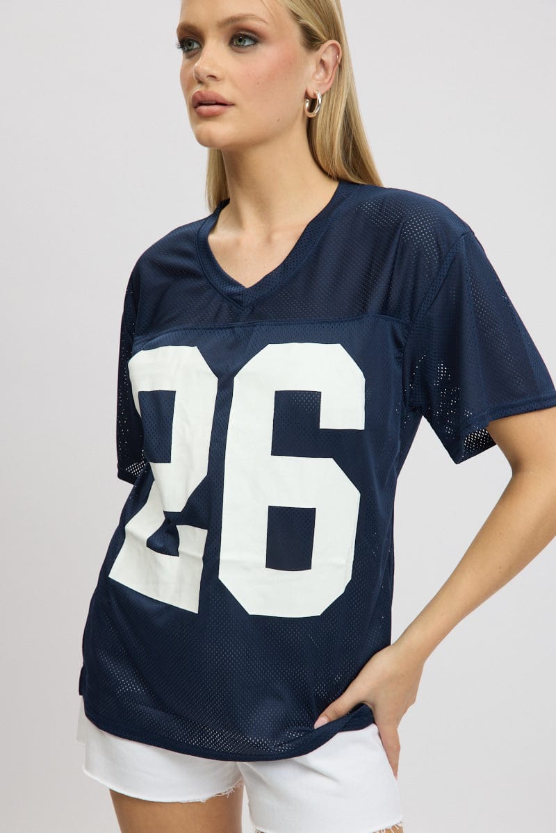 Blue Sport T-Shirt Short Sleeve