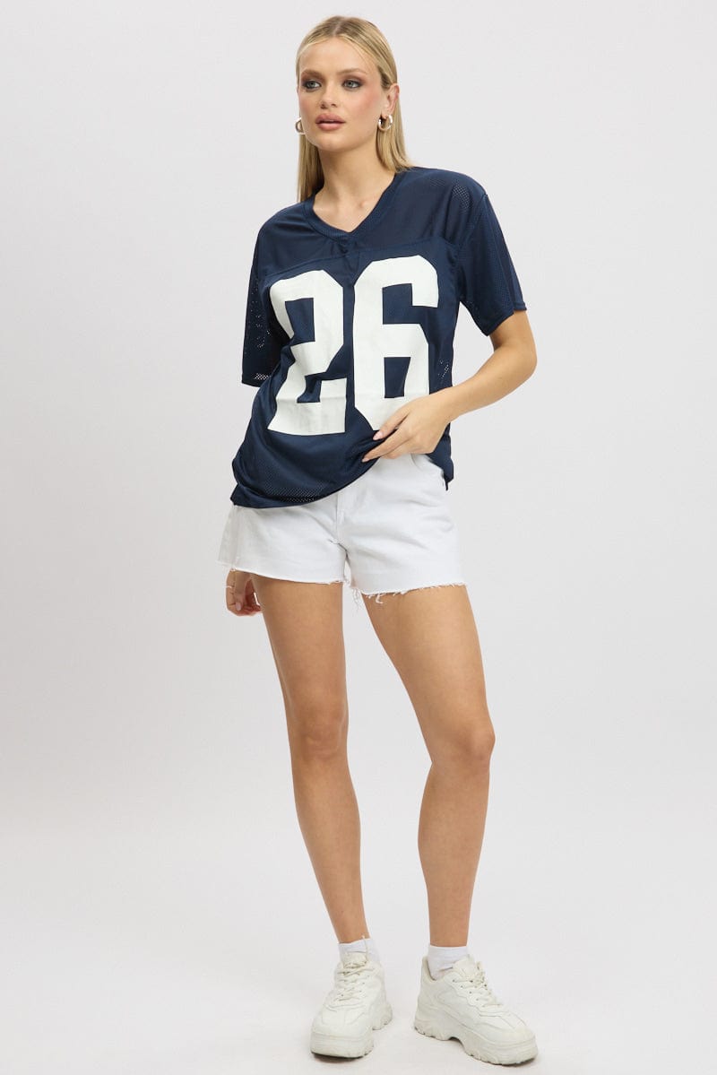 Blue Sport T-Shirt Short Sleeve