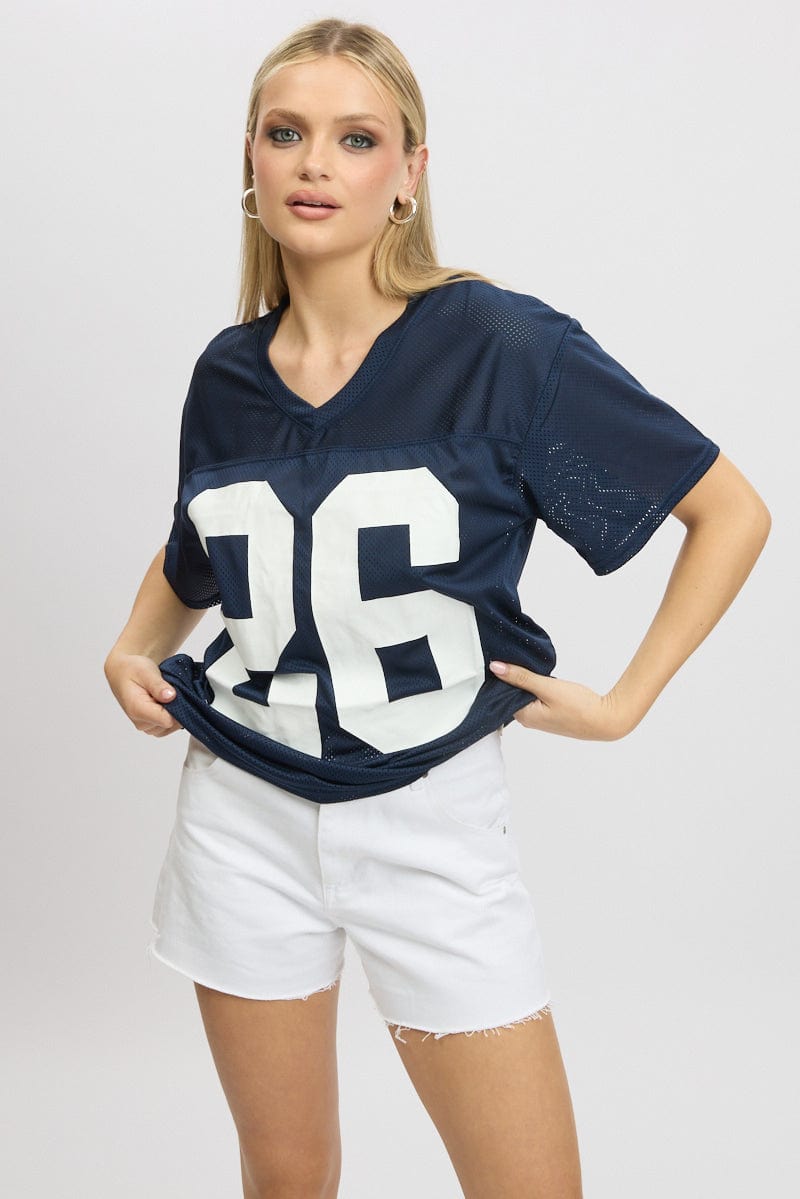 Blue Sport T-Shirt Short Sleeve