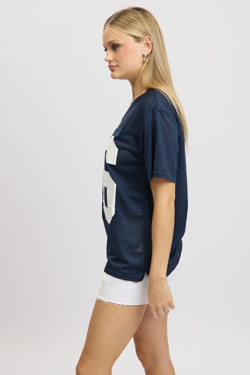 Blue Sport T-Shirt Short Sleeve