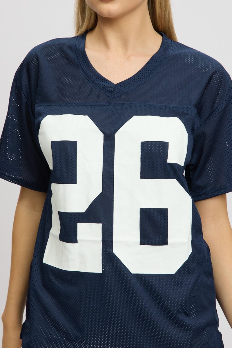 Blue Sport T-Shirt Short Sleeve