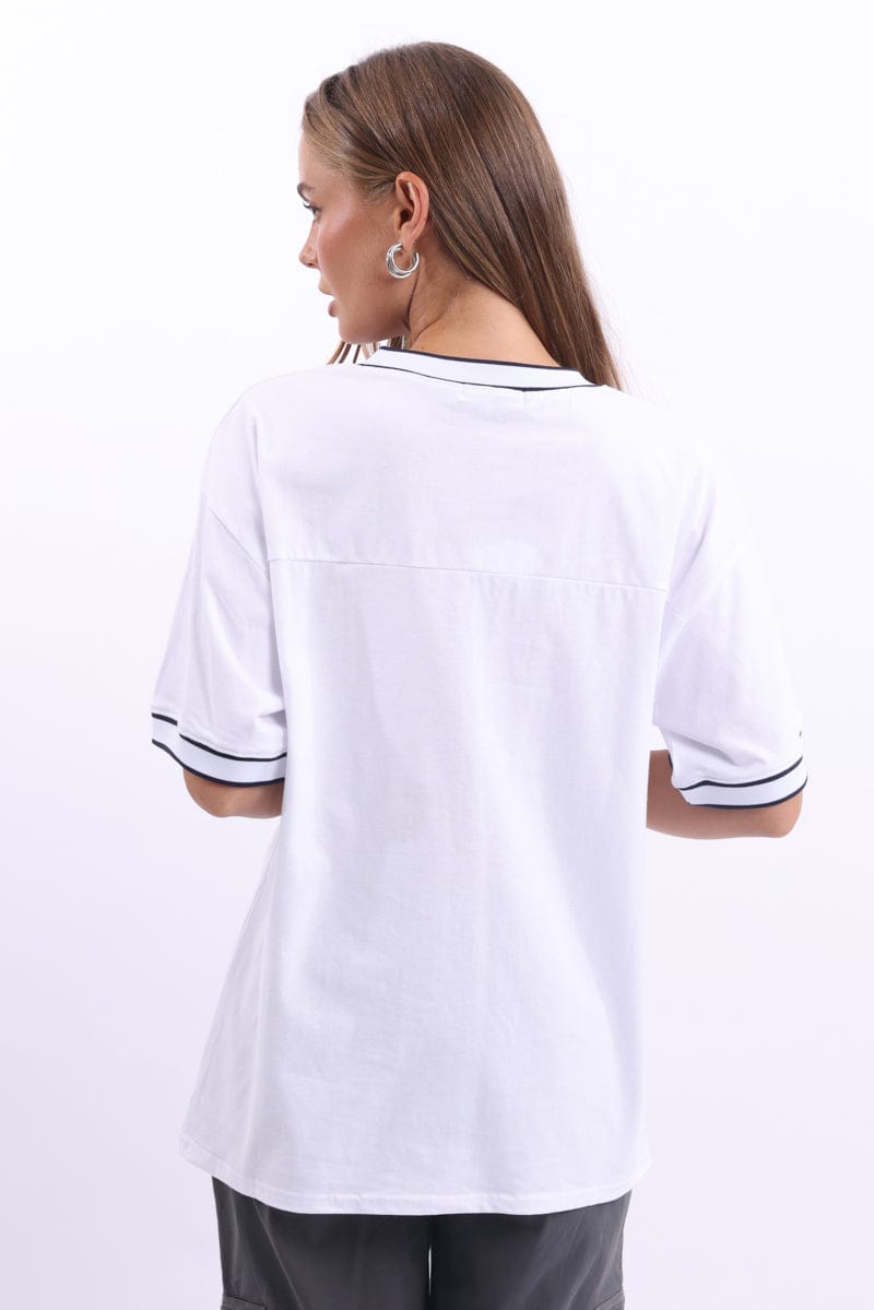 White Graphic T-Shirt Short Sleeve