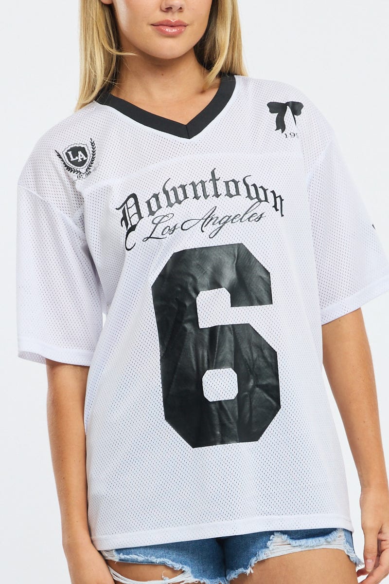 White Sport T-Shirt Short Sleeve