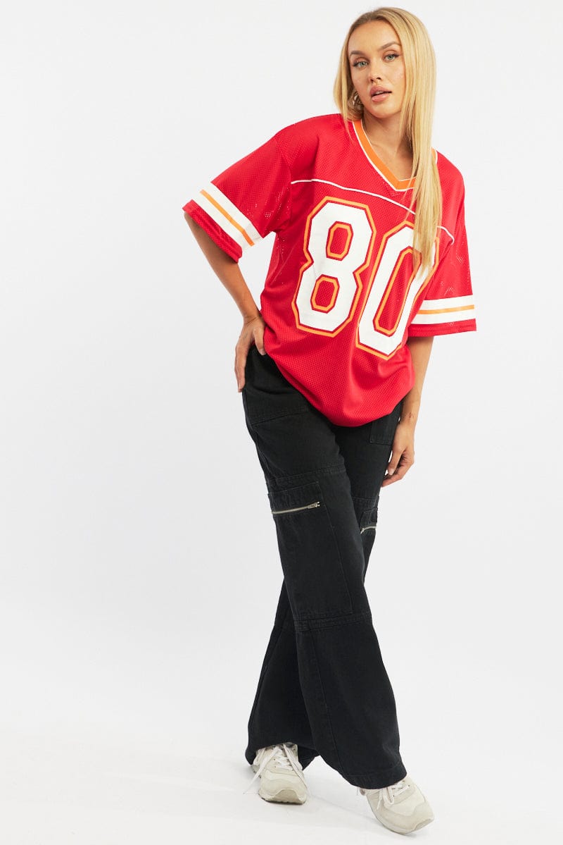 Red Sport T-Shirt Short Sleeve