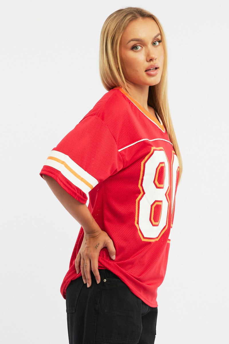Red Sport T-Shirt Short Sleeve