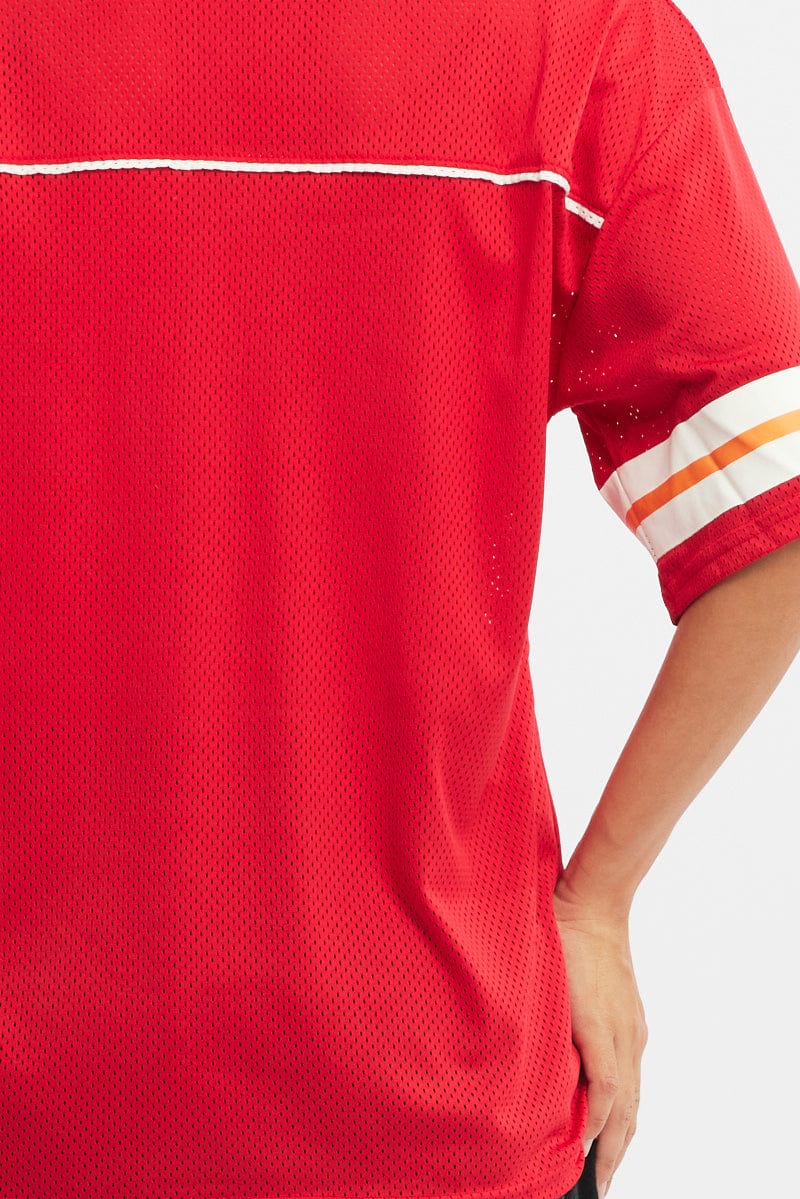 Red Sport T-Shirt Short Sleeve