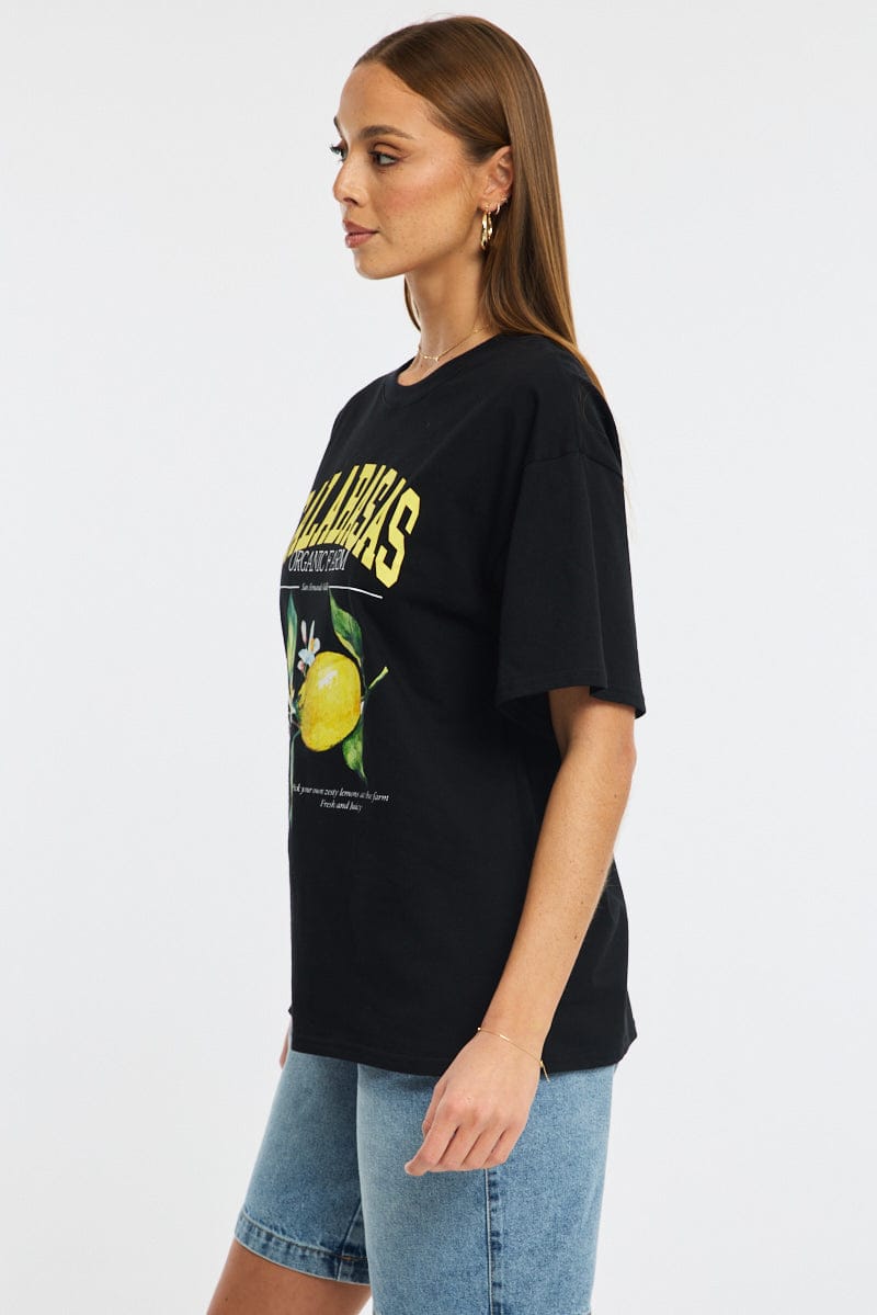 Black Graphic T-Shirt Short Sleeve