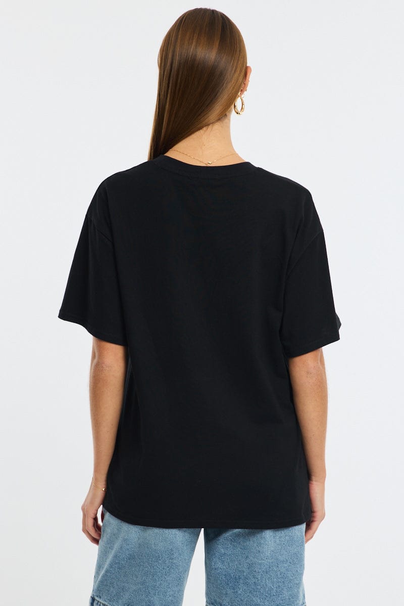 Black Graphic T-Shirt Short Sleeve
