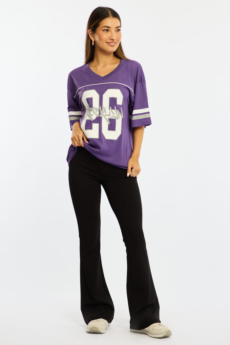 Purple Sports T-Shirt Short Sleeve