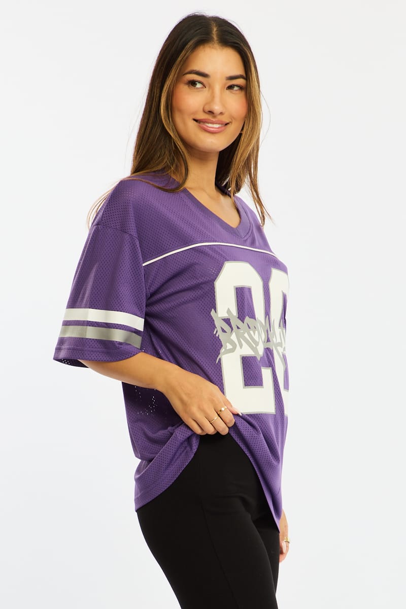 Purple Sports T-Shirt Short Sleeve