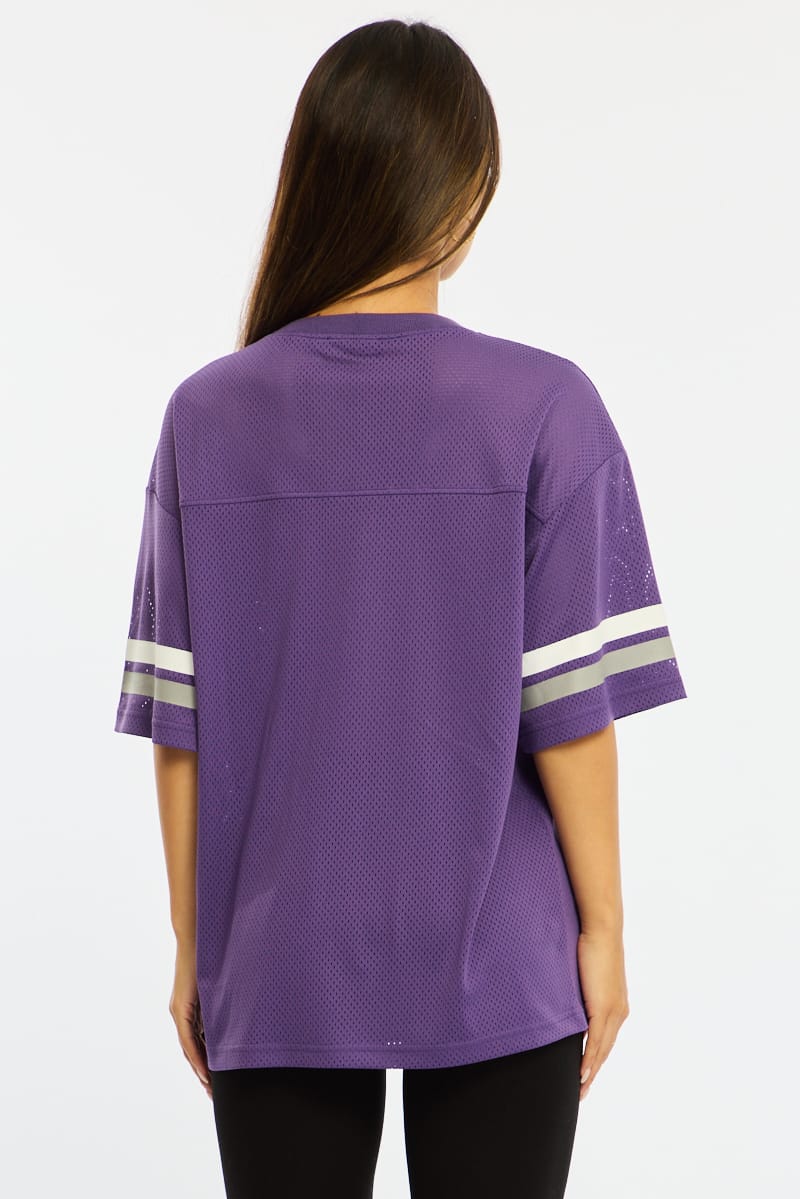 Purple Sports T-Shirt Short Sleeve
