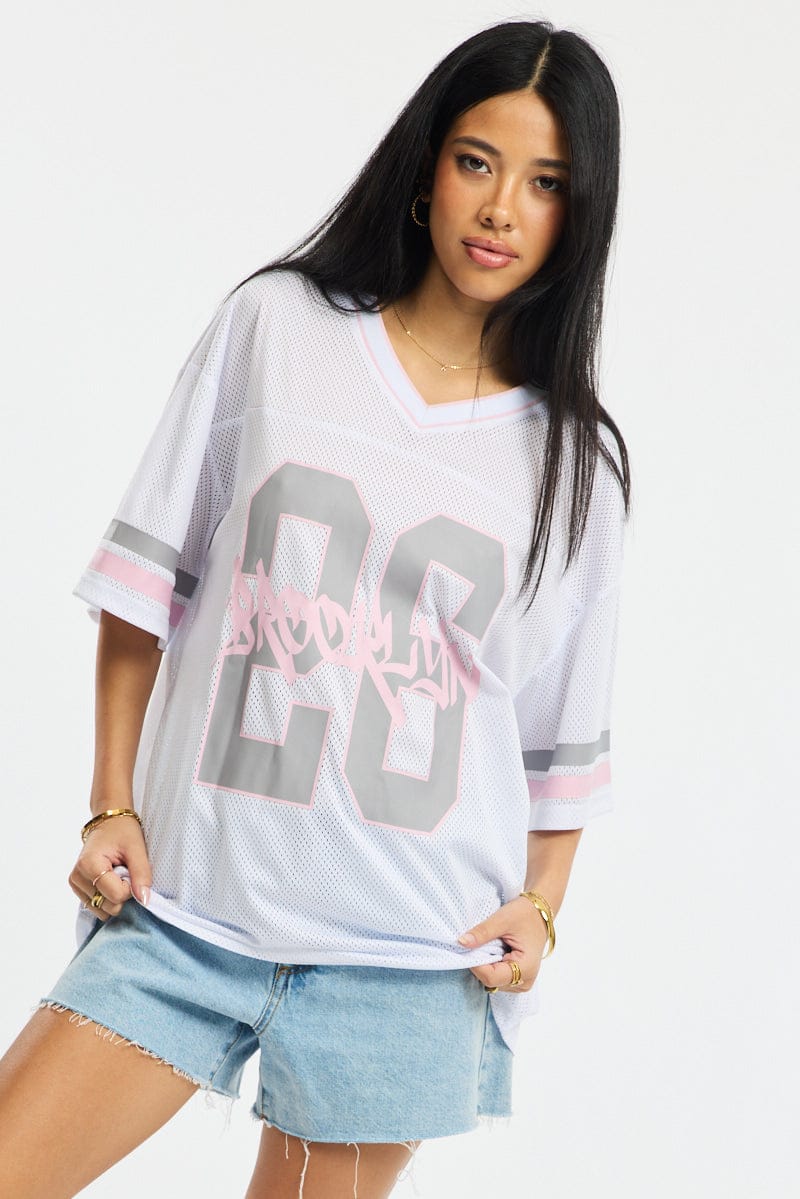 White Sport T-Shirt Short Sleeve