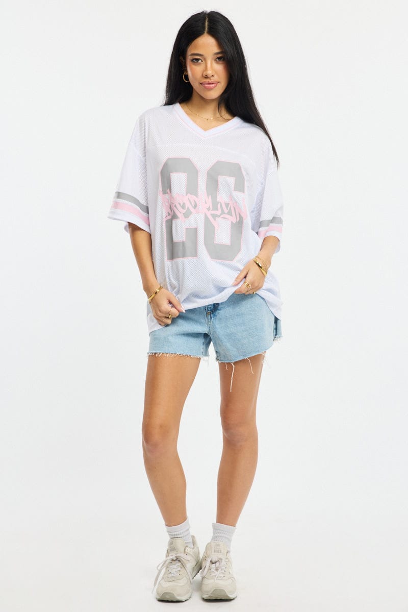 White Sport T-Shirt Short Sleeve