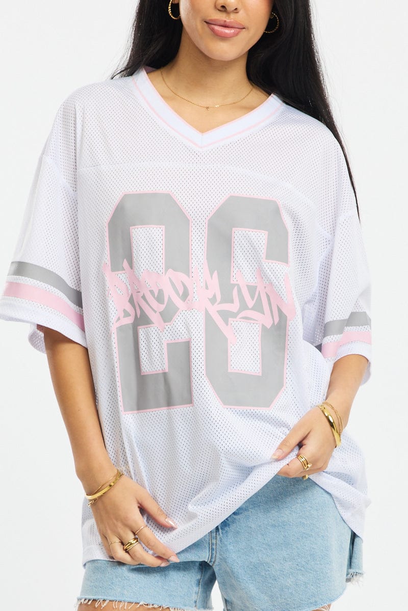 White Sport T-Shirt Short Sleeve
