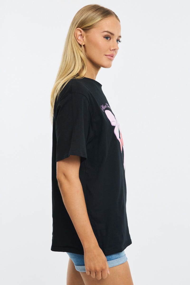 Black Graphic T-Shirt Short Sleeve