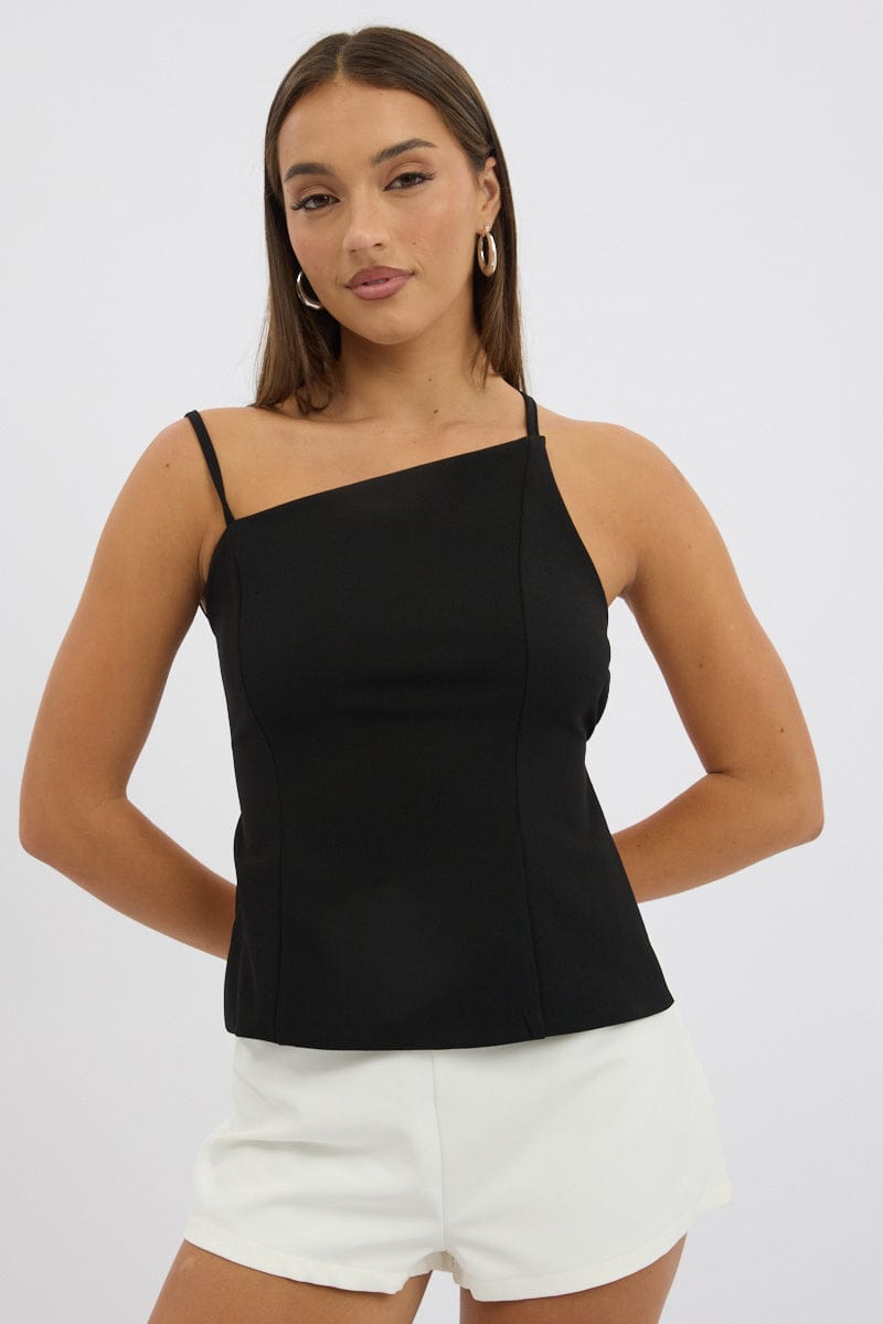 Black Tank Top Top Backless