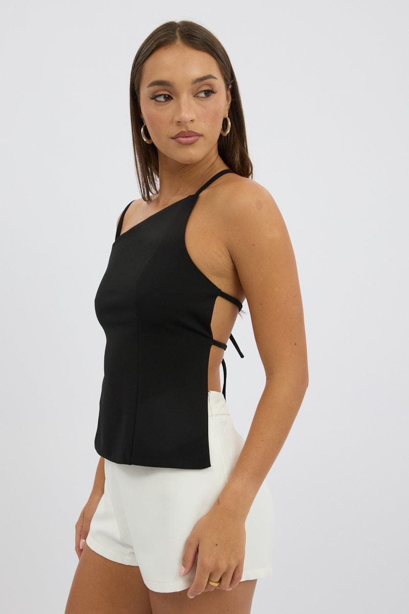 Black Tank Top Top Backless