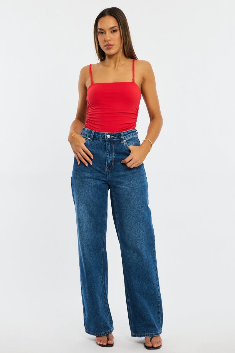 Red Bodysuit Tank Top