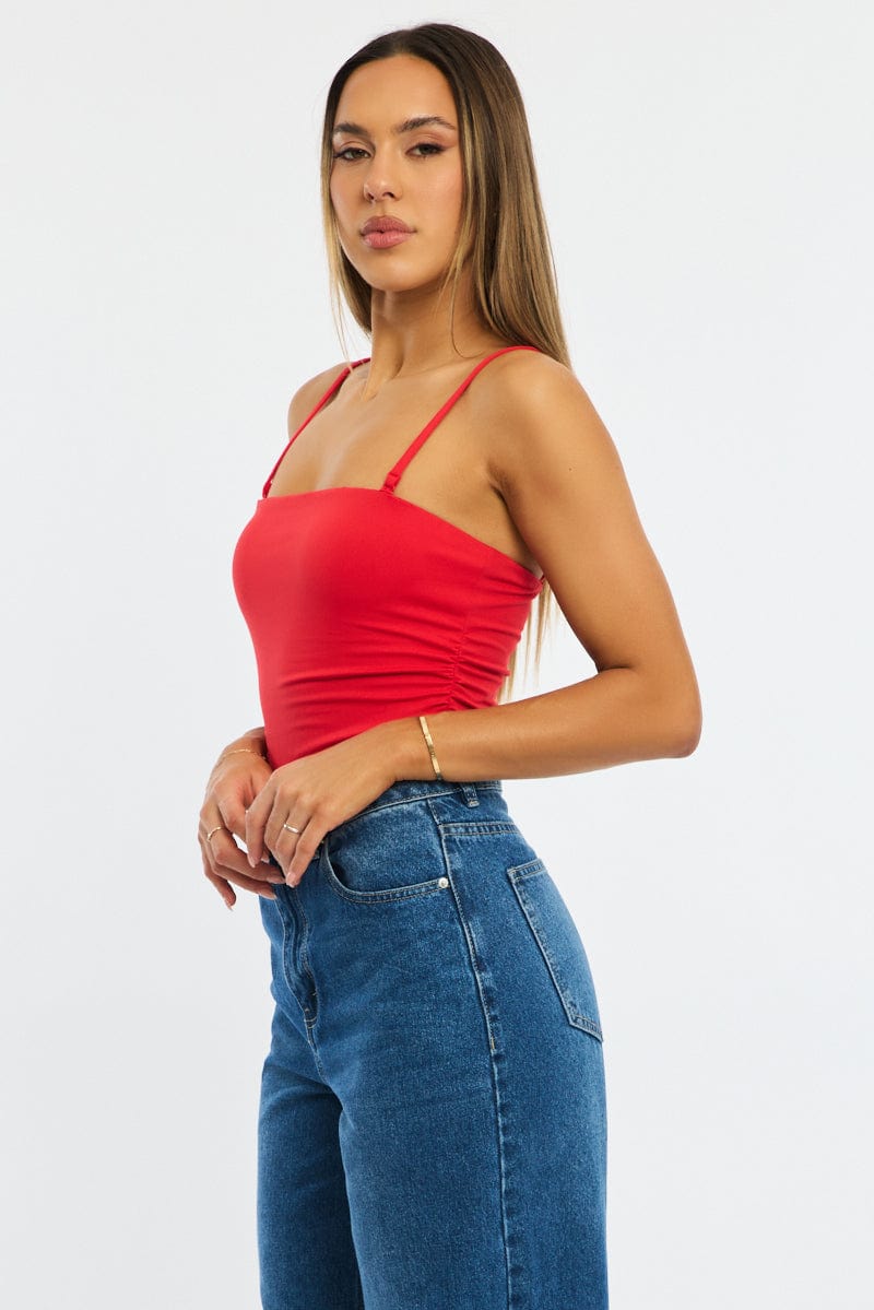 Red Bodysuit Tank Top