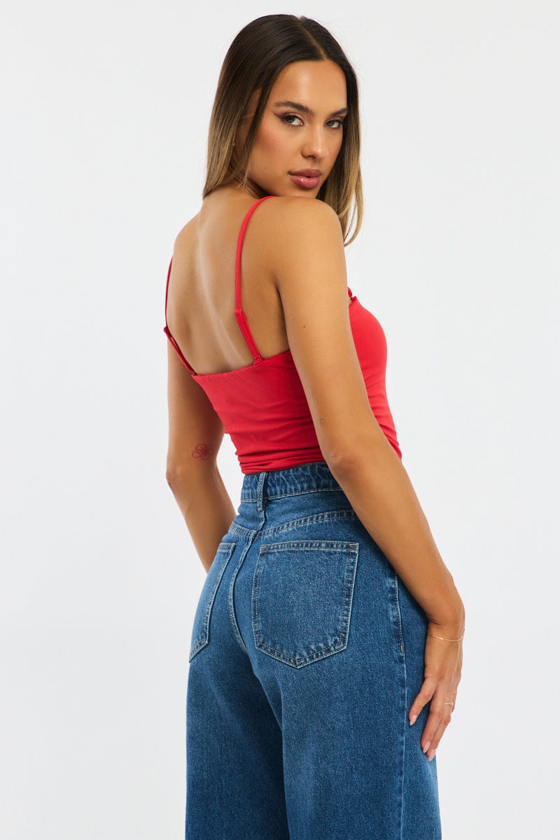 Red Bodysuit Tank Top