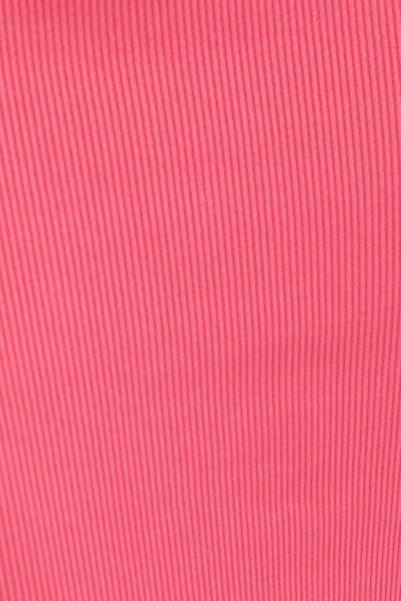 Pink Midi Skirt Bodycon Ring Ribbed